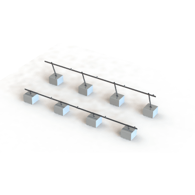 Sistema de Montaje Solar VEKTOR21 / Estructura Ajustable Aluminio AL6005-T5 / Patas Frontales y Ajustables / Bases Cemento Personalizables / Ángulos 10°-30° / Torque 11-13 Nm - Image 2