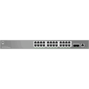 Switch de Red Empresarial L2++ / Serie GWN7800 Pro / 24 Puertos Gigabit PoE 250W / 2 Puertos SFP+ / Gestión Cloud GDMS / VLAN 4K / QoS Avanzado / Seguridad Integral