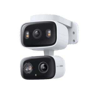 Cámara de Seguridad Dual PTZ / 2 Lentes 2K+2K (3MP cada uno) / 3x Claridad Telefoto / IP65 Exterior / IA Inteligente / Seguimiento Sincronizado / Vista Dual Simultánea / Color Night Vision / Audio Bidireccional / 125.5° Gran Angular + 67