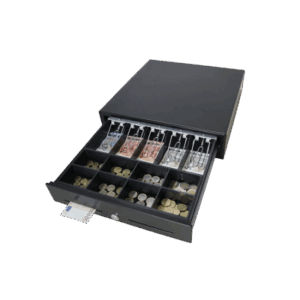Cajón para Efectivo / Serie MK / Push Open / Insertos Ajustables Billetes y Monedas / Cubierta de Acero / Operación Manual
