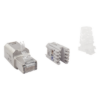 Plug RJ45 Cat6A Blindado, Terminación en Campo, Compatible con Todas las Categorías, Sin Clip Protector de Seguro