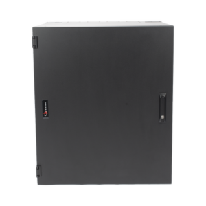 Gabinete de Montaje en Pared / Acero 14/16 Gauge / Capacidad 91 kg (200 lb) / 12U-24U / Profundidad 610-762 mm (24-30 in) / Puerta con Cerradura / Gestión de Cables / Cumplimiento EIA/ECA-310-E / UL 60950 / NEMA Tipo 1 / IP20