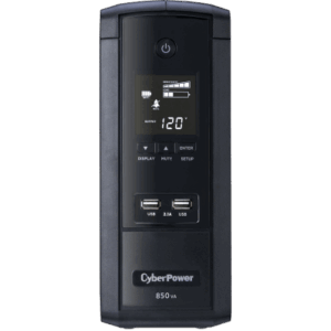 UPS Inteligente LCD / 850 VA / 510 W / Línea Interactiva con AVR / Onda Senoidal Simulada / 10 Tomas NEMA 5-15R / Protección Ethernet y Coaxial / 2 Puertos USB de Carga / Certificación ENERGY STAR