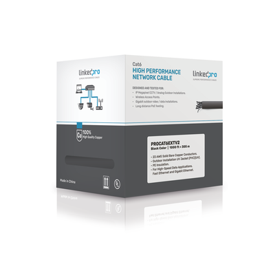 Bobina de Cable / Cat6+ / 23 AWG / 305 m (1000 ft) / FTP / Exterior UV / CMX / UL