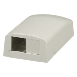 Caja de Montaje en Superficie / 2 Módulos Mini-Com / ABS / 49.5 x 27 x 92.7 mm / Blanco Mate
