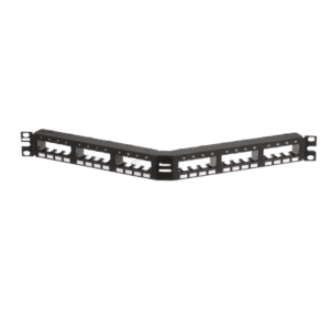 Panel de Parcheo Modular Mini-Com (Sin Conectores), Angulado, Sin Blindaje,  Con Números Pre-Impresos, de 24 Puertos, 1UR