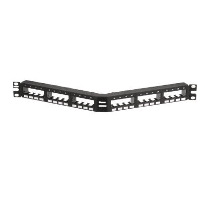 Panel de Parcheo Modular Mini-Com (Sin Conectores), Angulado, Sin Blindaje, Con Números Pre-Impresos, de 24 Puertos, 1UR
