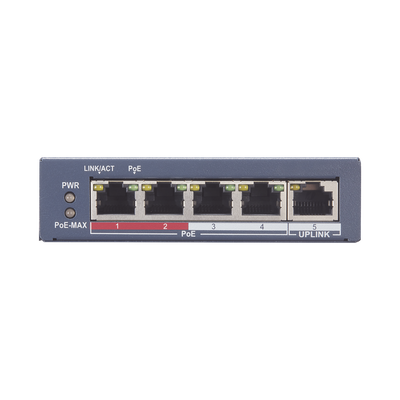 Switch Monitoreable PoE+ / 4 puertos 100 Mbps PoE+ / 1 Puerto 100 Mbps Uplink / PoE hasta 250 Metros / 60 Watts / Conexión Remota desde Hik-PartnerPro - Image 5