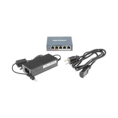 Switch Monitoreable PoE+ / 4 puertos 100 Mbps PoE+ / 1 Puerto 100 Mbps Uplink / PoE hasta 250 Metros / 60 Watts / Conexión Remota desde Hik-PartnerPro - Image 6