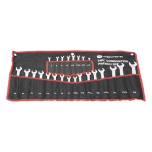 Juego de Llaves Combinadas / 24 Piezas / Métricas e Imperiales / Acero Cromo-Vanadio / Estuche Nylon Enrollable