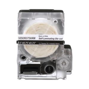 Casete de Etiquetas Autolaminadas / 12.7 x 19.1 mm (0.5 x 0.75 in) / 425 Etiquetas / Cables 2-4 mm (0.08-0.16 in) / Calibre 18-14 AWG / -40°C a 66°C