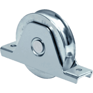 Rueda para Puerta Corrediza / 14 cm / Acero Galvanizado / Fijación Inferior / Carga 420 kg