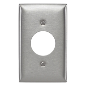 Placa para Receptáculo / Acero Inoxidable 302/304 / No Magnética / 1 Abertura 1.6" (40.6 mm) / Compatible 15, 20 y 30 A