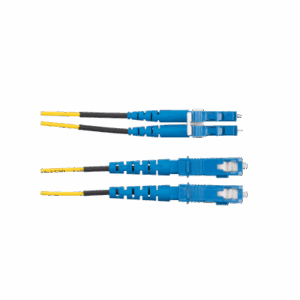 Jumper de Fibra Óptica / Monomodo OS2 9/125 / LC-SC Duplex / OFNR Riser / LSZH / 50 m (164 ft) / Amarillo
