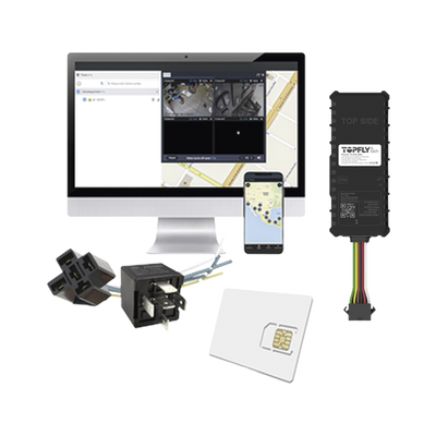 Kit rastreador GPS vehicular / 4G LTE Cat-M1/NB-IoT / BLE 5.0 / Precisión <2 m / -30°C a +80°C / Corte de energía / Relay + GPS anual + SIM 500MB/2 años
