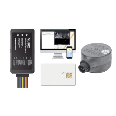 Kit localizador vehicular / 4G LTE / BLE / RS485 / Audio bidireccional / Sensor ultrasónico de combustible / SIM incluida