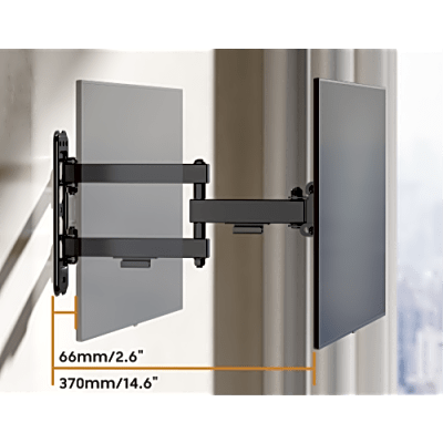 Soporte de Pared Articulado para Pantallas / VESA 75x75 a 200x200 / Hasta 43 Pulgadas / Carga 20 kg (44 lbs) / Movimiento Completo / Perfil 66 mm - Image 2