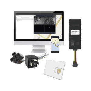 Kit rastreador GPS vehicular / Conectividad 4G LTE Cat-M1/NB-IoT / BLE 5.0 / Precisión <2 m / Rango -30°C a +80°C / 7V-60VDC / Relay + SIM 500MB 2 años