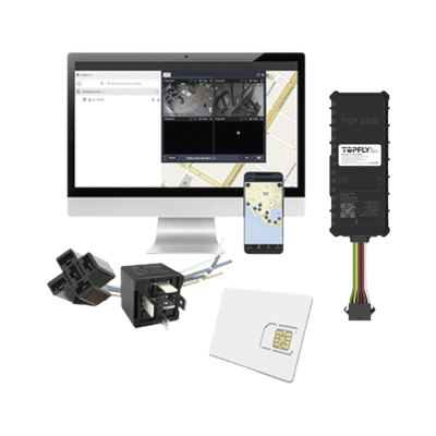 Kit rastreador GPS vehicular / Conectividad 4G LTE Cat-M1/NB-IoT / BLE 5.0 / Precisión <2 m / Rango -30°C a +80°C / 7V-60VDC / Relay + SIM 500MB 2 años