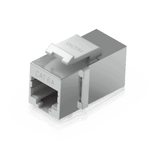 Acoplador Keystone / Cat6A Pasante / 10 Gbps / PoE / Snap-In / Paquete 12 Piezas