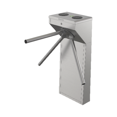 Torniquete Trípode Bidireccional / Acero Inoxidable SUS304 / 2 Millones MCBF / Carril 55 cm (21.7 in) / Apertura Emergencia Automática / LED Dirección / 110 VCA / -20°C a 65°C