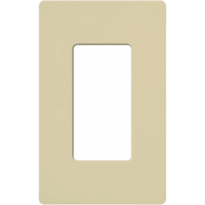 Placa de pared / 1 espacio (1-gang) / Línea Claro / Color marfil (ivory) / 11.9x7.4x0.7 cm / Compatible con atenuadores, switches y Pico