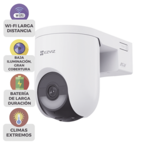 Cámara IP PT / 2K+ 4 Megapixel / Wi-Fi 6 + 4G LTE / Batería 5200 mAh / IP65 / IR 15 m (49.2 ft) / PTZ 340° Pan / 80° Tilt