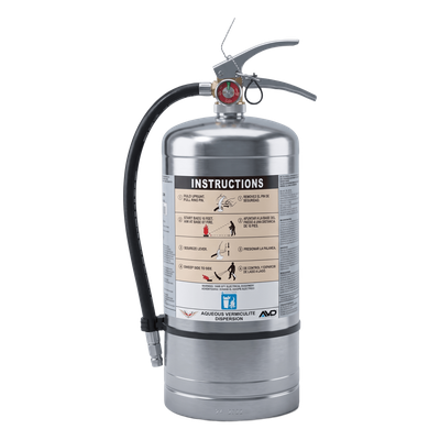 Extintor para Baterías de Litio / 6 L / UL EX29073 / Descarga 72 s / Alcance 3.6 m (11.8 ft) / Acero Inoxidable