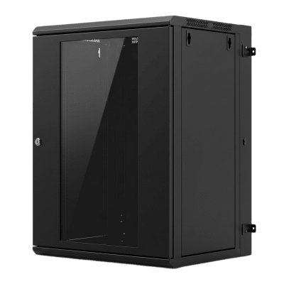 Gabinete Rack / 16 Unidades Rack (UR) / Puerta Cristal Templado / Montaje Pared / Acero Calibres 18-22 / Abatible 120° / Ventilación 120 mm - Image 2