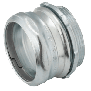 Conector de Compresión para Conduit EMT / Acero Galvanizado / 2-1/2 Pulgadas / Pared Delgada / Hermético al Concreto / 600V / Certificado UL y CSA