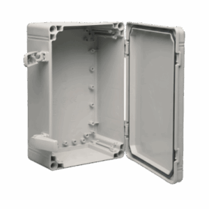 Gabinete Industrial Tipo 4X / 200 x 200 x 180 mm (7.87 x 7.87 x 7.09 in) / ABS Sin Halógenos / IP66 / Tapa Opaca con Tornillos / Panel Ajustable