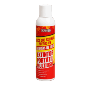 Extintor Aerosol Portátil / Agente Encapsulador Micelar / 250 ml / NFPA 18A / Fuegos Clase A, K y Li / Descarga 35 s / Biodegradable
