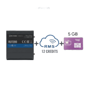 Router Industrial 4G LTE / Cat 4 150 Mbps / Wi-Fi 2.4 GHz / -40°C a 75°C / Gestión RMS / Kit con SIM 5GB/Mes Año