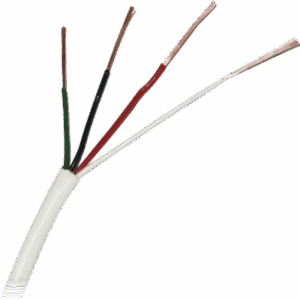 ( Venta x metro ) Cable 4x22 AWG, Color Blanco, uso INTERIOR, para aplicaciones en alarmas Aprobado UL, ( Hasta agotar existencias )