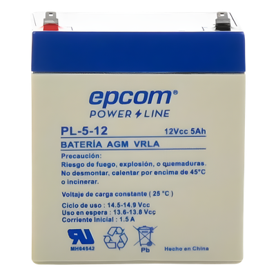 Batería 12 Vcc / 5 Ah / UL / Tecnología AGM-VRLA / Para uso en equipo electrónico Alarmas de intrusión / Incendio/ Control de acceso / Video Vigilancia / Terminales F1 / Cargador recomendado CHR-80. - Image 2