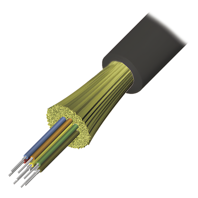 Cable de Fibra Óptica / 4 Hilos / Monomodo OS1/OS2 9/125 / Interior-Exterior / Loose Tube / Dieléctrico / LS0H / 1 Metro (3.28 Pies)