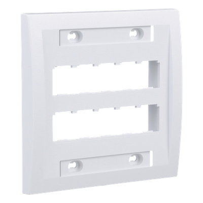 Placa de Pared Vertical / 10 Puertos Mini-Com / ABS / 4.5 x 4.5 pulg. / Blanco - Image 2
