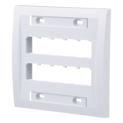Placa de Pared Vertical / 10 Puertos Mini-Com / ABS / 4.5 x 4.5 pulg. / Blanco - Image 3