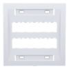 Placa de Pared Vertical / 10 Puertos Mini-Com / ABS / 4.5 x 4.5 pulg. / Blanco
