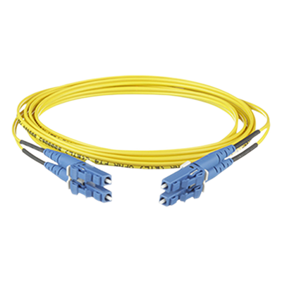 Jumper de Fibra Óptica / Monomodo OS2 9/125 / LC-LC Dúplex / OFNR Riser / 6 m (19.69 pies) / Amarillo