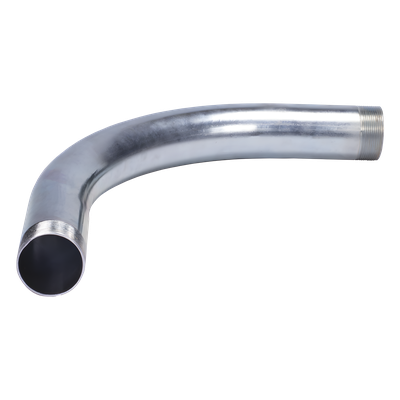 Codo 90° para Conduit / 3" (76 mm) / Pared Gruesa / Rosca NPT Cónica / Galvanizado / Interior y Exterior Controlado