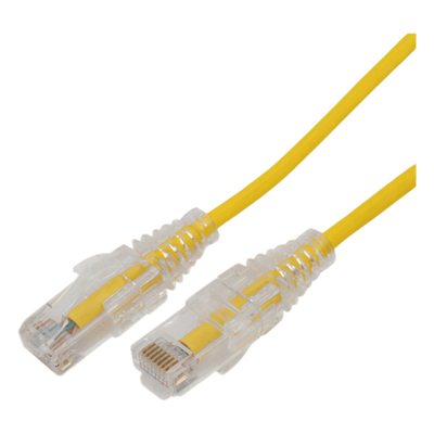 Cable de Parcheo Slim UTP / Cat6A / 3 m (9.84 ft) / 28 AWG / Amarillo / RJ45
