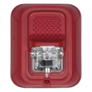 Bocina-estrobo Serie L Farenhyt / Pared / Rojo sin impresión / 12-24 VCD / 15-185 candelas / Compatible con FACP