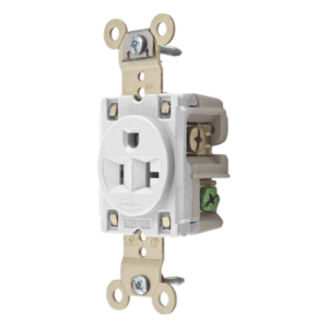 Contacto Sencillo / 20 A / 125 V / 2 Polos 3 Hilos / NEMA 5-20R / Grado Industrial / 1.19 x 3.28 x 1.63 in (30.22 x 83.31 x 41.40 mm)