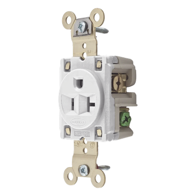 Contacto Sencillo / 20 A / 125 V / 2 Polos 3 Hilos / NEMA 5-20R / Grado Industrial / 1.19 x 3.28 x 1.63 in (30.22 x 83.31 x 41.40 mm)