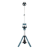 Lámpara de Torre Inalámbrica / 3000 Lúmenes / 3 Cabezales Multidireccionales / Altura 2.2 m (7.2 ft) / IP55 / Batería 18V