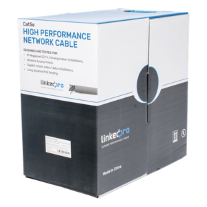 Bobina de Cable Cat5e / 305 m (1000 pies) / 24 AWG UTP / CCA / 100 MHz / Gris / Interior