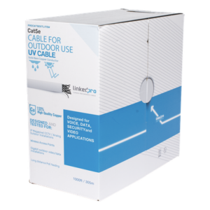 Cable UTP Cat5e / 305 m (1000 ft) / Exterior UV / 24 AWG Cobre Sólido / Fast Ethernet / PoE / Blanco