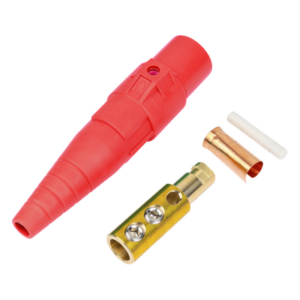 Conector Camlock Macho / 400 Amperes / 600V AC / Sección Cable 50-95 mm² / Compresión por Abrazadera / Plástico Ingeniería / Rojo