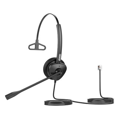 Diadema Monoaural / Audio HD Wideband / Cancelación Pasiva de Ruido / Brazo Ajustable 260° / Conexión RJ9 / Diseño Ultraligero 73 g